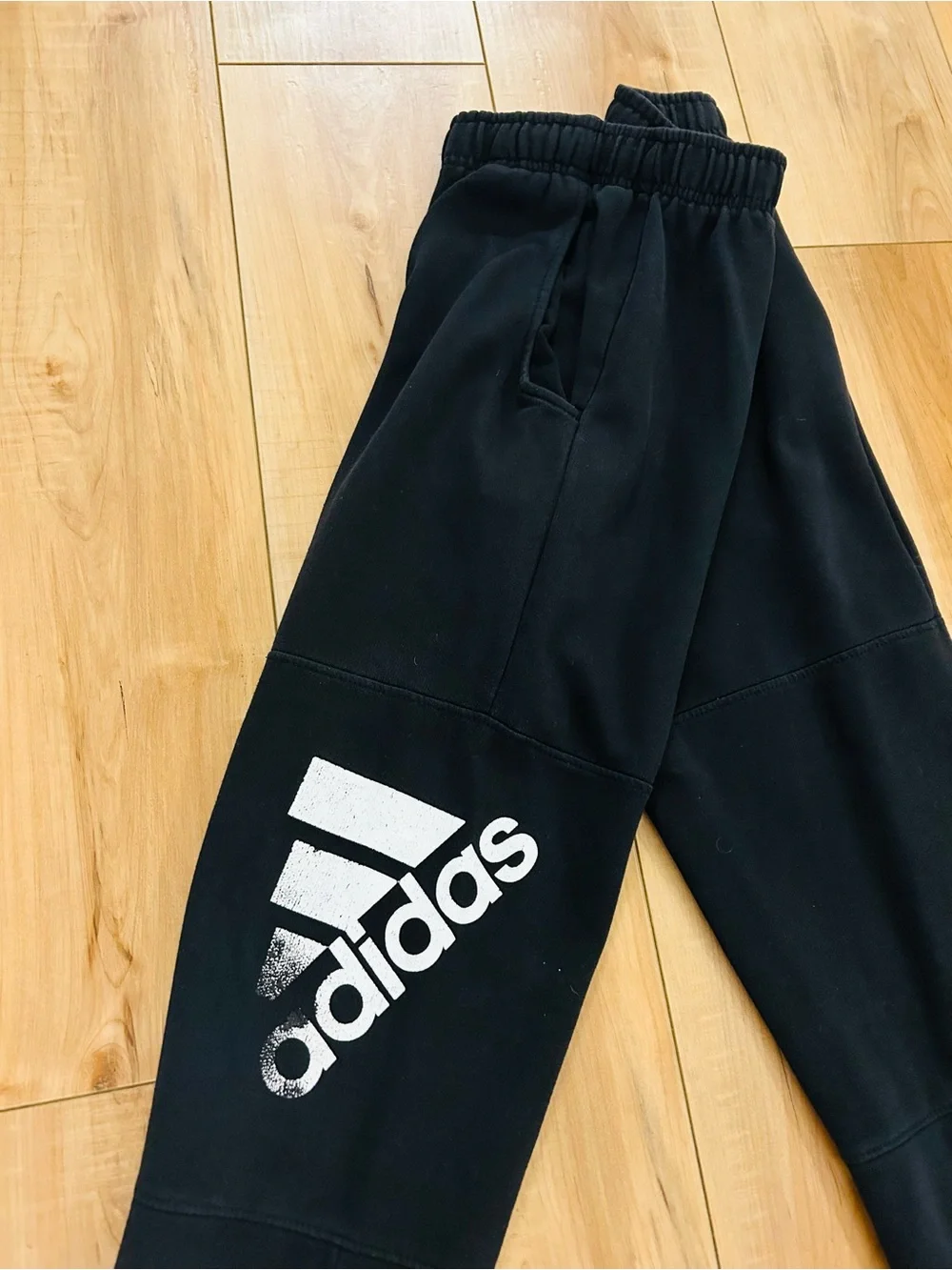 ADIDAS Boys’ Black Athletic Jogger Sweatpants